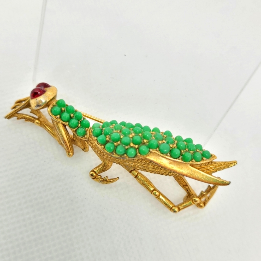 Vintage Ciner Praying Mantis Brooch RARE